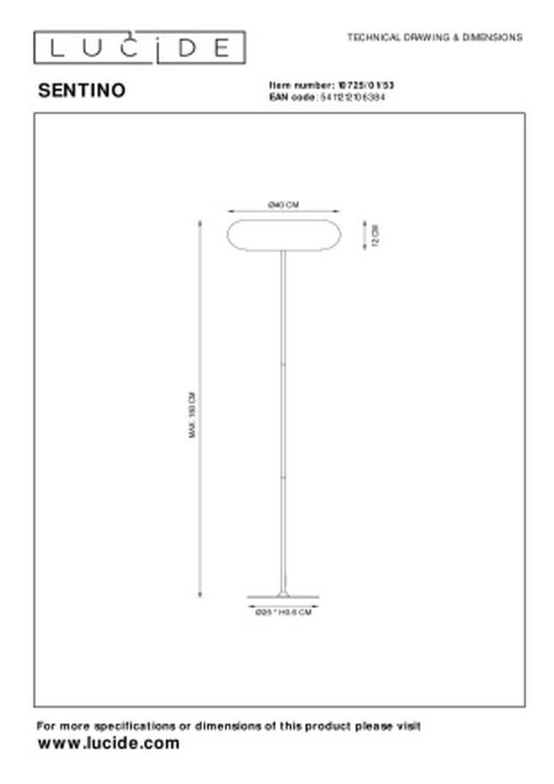 Lucide SENTINO - Stojacia lampa - Ø 40 cm - 3xG9 - Oranžová